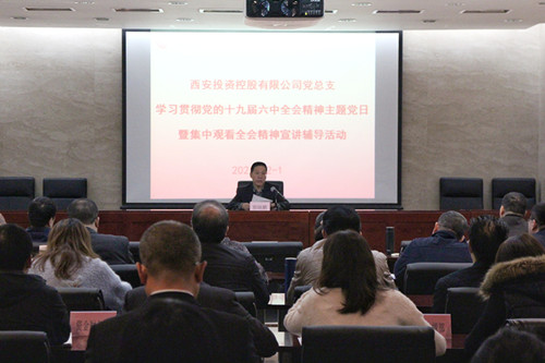 西投控股組織學習貫徹黨的十九屆六中全會精神主題黨日暨集中觀看全會精神在線宣講輔導活動